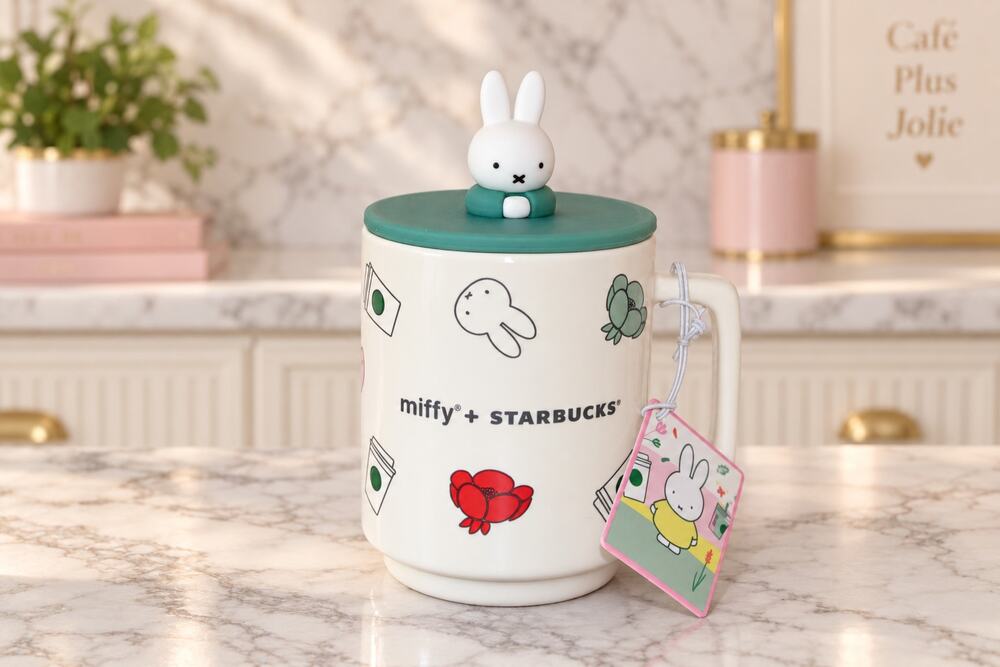 Starbucks x Miffy 2026 Floral Ceramic Mug With Lid 14 oz NWT in Box